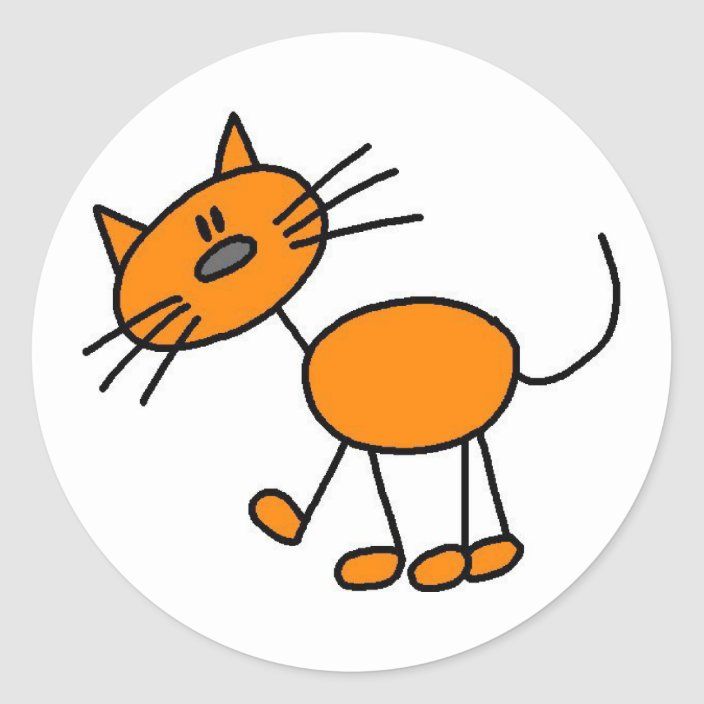 an orange cat sticker on a white background