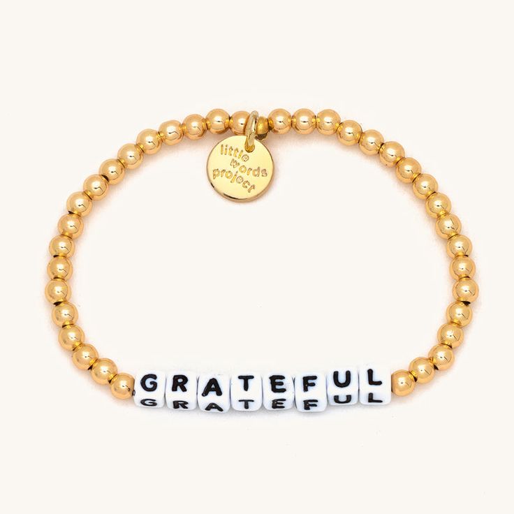 Little Words Project Solid Gold Filled Grateful Bracelet Little Words Project, Word Bracelet, Stay Grounded, Acrylic Letters, Purple Girls, Pink Fur, To Be Kind, Blue Rainbow, Blue Evil Eye