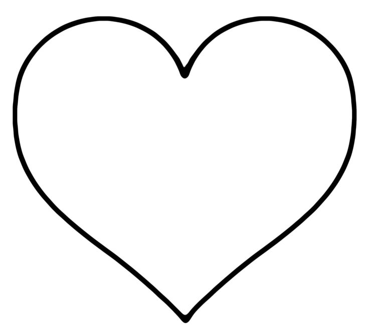 a black and white heart outline on a white background