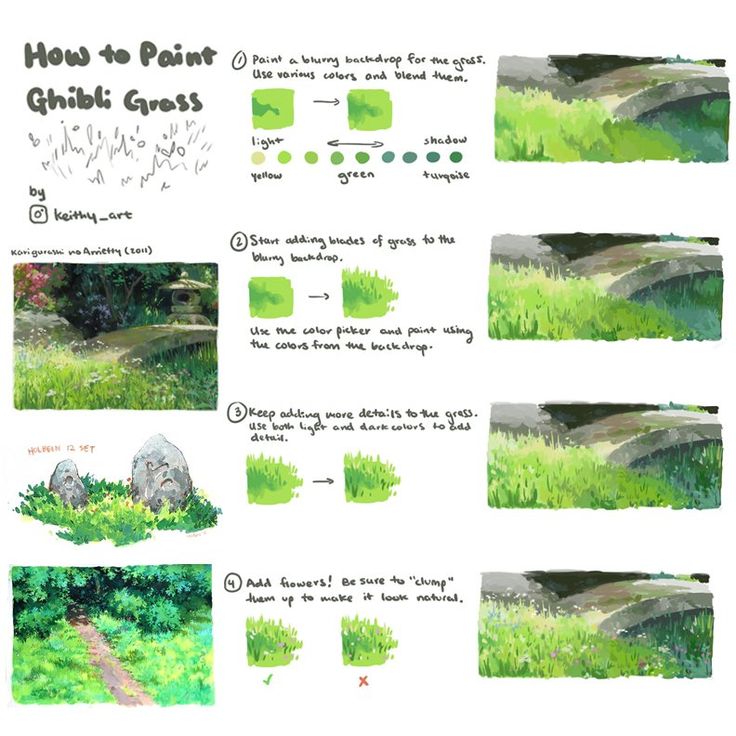 how to paint a grass landscape in photoshop