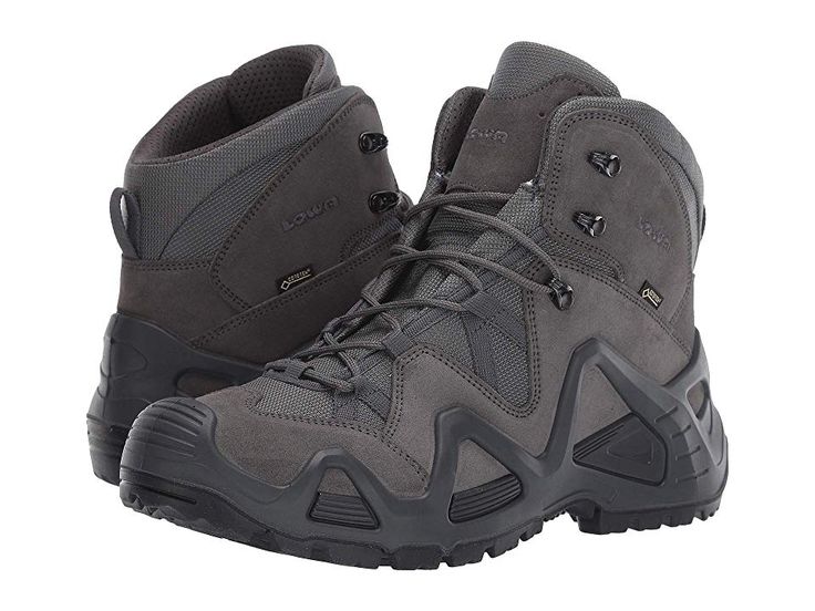 Lowa Zephyr GTX Mid TF - Men's Shoes : Wolf Grey : The Lowa Zephyr GTX Mid TF boot keeps you safe, comfortable, and protected from the elements so you can perform at your best every day. Split leather and CORDURA upper for a durable yet breathable fit. GORE-TEX technology ensures breathable, waterproof protection from the outside elements. Pull loop at heel for an easier on and off. Plush tongue and collar for superior comfort. Climate Control footbed helps feet stay cooler and drier feeling. PU Lowa Zephyr, Gore Tex Hiking Boots, Mens Grey Shoes, Combat Gear, Mid Boots, Adventure Style, Tactical Boots, Nike Huarache, Gore Tex