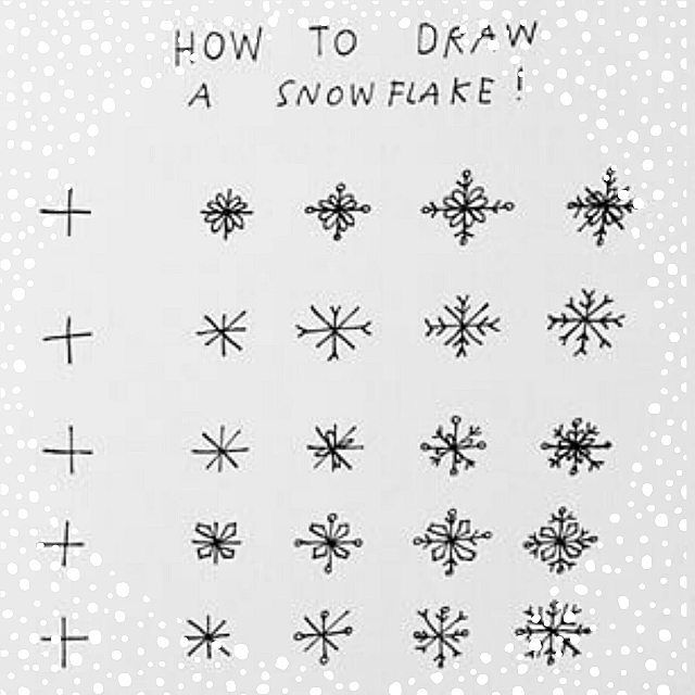 how to draw a snowflake in black and white with the words, how to draw a snowflake