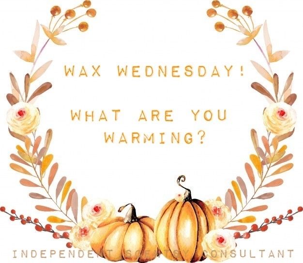 an image of a wreath with pumpkins on it and the words, wax wednesday what are you warming?