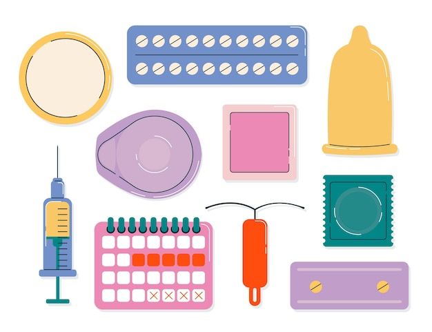 Contraception methods illustration | Free Vector #Freepik #freevector #contraception #condom #gynecology #menstruation Contraception Methods, Page Template, Study Notes, Vector Free