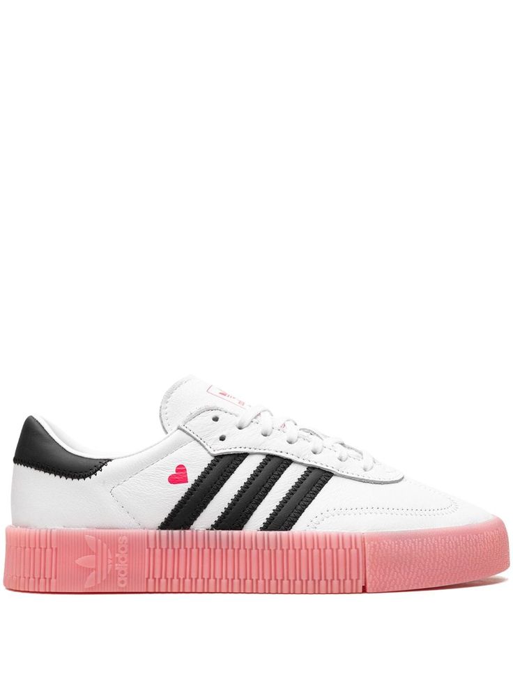 Adidas Sambarose "Valentine" Sneakers - Farfetch Adidas Sambarose, Nike Fashion Shoes, Polo Shirt Design, Round Logo, Boot Pumps, Summer Beach Wear, Crazy Shoes, Pump Sandals, Ski Wear