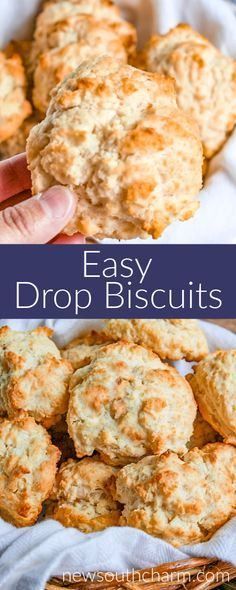 easy drop biscuits recipe with text overlay