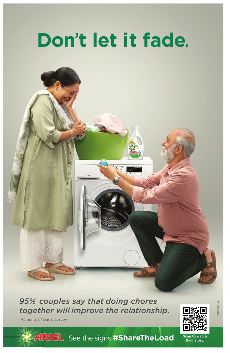 an old man and woman are doing laundry in front of a washing machine with the caption don't let it fade