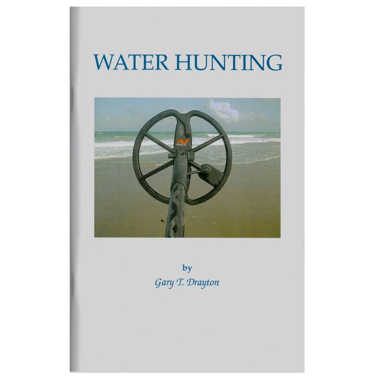 the book is about water hunting by gray t s anggeron and features an image of a boat wheel on the beach