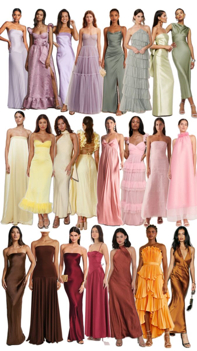 many different types of women in dresses