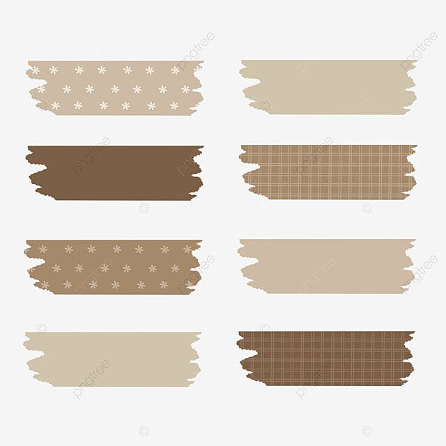 six different shades of brown, beige and white paint strokes