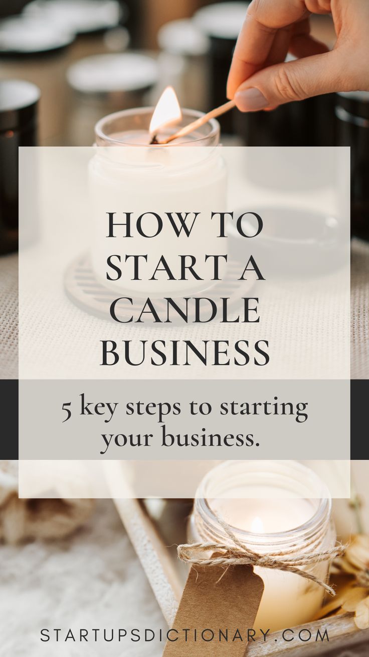 a person lighting a candle with the text how to start a candle business 5 key steps to starting your business