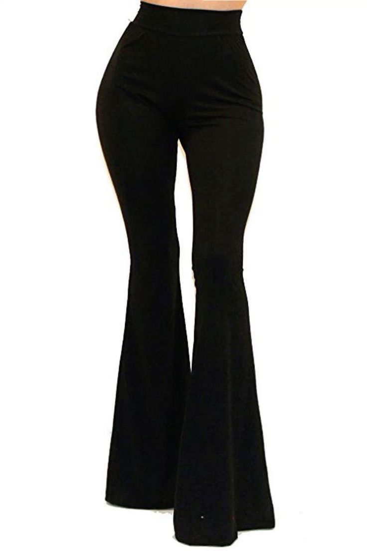 Bell Bottom Yoga Pants, Black Bell Bottom, Ladylike Outfits, Photographie Indie, Black Flare Pants, Bell Pants, Black Flare, Pants Large, Bell Bottom Pants