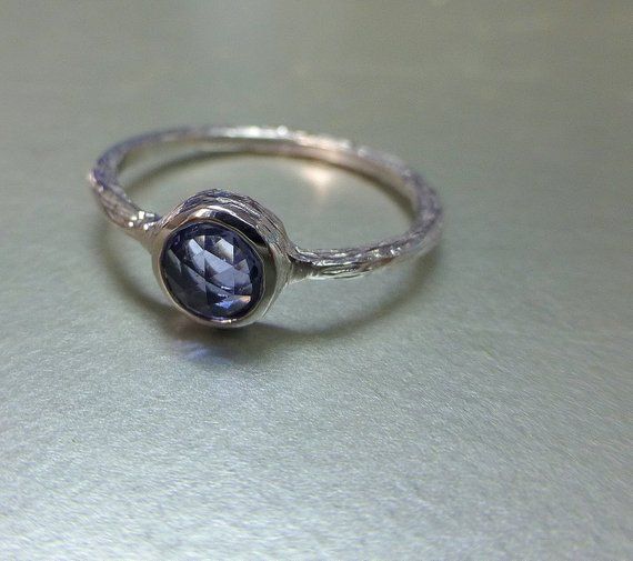 Rose cut blue sapphire engagement ring.  Textured blue sapphire ring. 14k white gold rose cut ring. Blue Faceted Sapphire Ring For Wedding, Silver Sapphire Ring With Faceted Cut For Wedding, Silver Faceted Sapphire Ring For Wedding, Faceted Silver Sapphire Ring For Wedding, Mens Wedding Rings Vintage, Wedding Ring Tattoo, Rose Cut Ring, Blue Sapphire Engagement Ring, Gemstone Wedding Rings