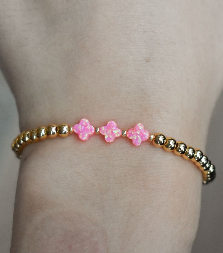 Great addition to your everyday stack! Lab created Opal charm.  Kids- up to 5" wrist  Women Sizing:  XS- up to 6" wrist  S/M- up to 6.5" wrist M/L- up to 7.5" wrist XL- up to 8.5" wrist Adjustable Trendy Rose Gold Beaded Bracelets, Trendy Adjustable Rose Gold Beaded Bracelets, Adjustable Hypoallergenic Pink Wristband, Adjustable Pink Beaded Nickel-free Bracelets, Adjustable Pink Nickel-free Beaded Bracelets, Adjustable Nickel-free Pink Beaded Bracelets, Trendy Adjustable Gold Crystal Bracelet, Adjustable Hypoallergenic Pink Charm Bracelet, Pink Beaded Bracelet With Adjustable Extender