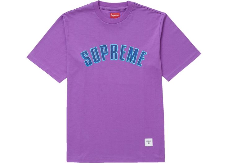 Supreme Printed Arc S/S Top Purple Supreme Tshirt, Purple Tshirt, Supreme Clothing, Big Tshirt, Medium Fashion, Dream Shoes, Short Sleeve Top, Trading Cards, Boy Outfits