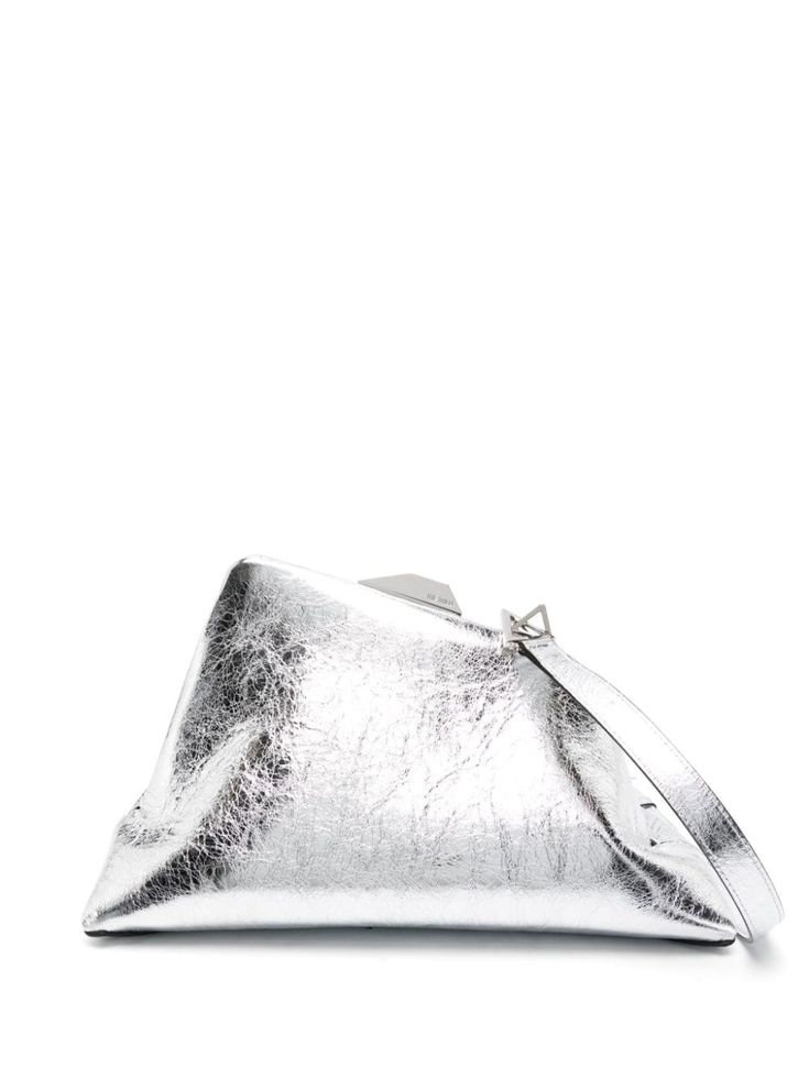 silver-tone lambskin metallic finish magnetic fastening main compartment silver-tone hardware silver-tone logo plaque adjustable detachable shoulder strap internal logo patch Designer Silver Bags, Silver Clutch Purse, Silver Purse, Silver Bag, Longchamp Bag, Silver Bags, Silver Clutch, The Attico, Metallic Purse