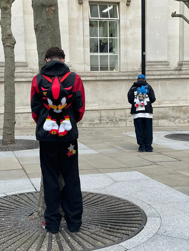 Sonic the hedgehog backpack and shadow the hedgehog backpack Sonic And Shadow Backpacks, Sonic Backpack Y2k Outfits, Shadow Sonic Backpack, Sonic Backpack Outfit, Y2k Sonic Pics, Y2k Sonic Outfit, Sonic Backpack Y2k, Sonic The Hedgehog Outfit, Shadow The Hedgehog Outfit Ideas