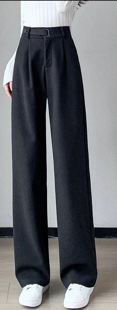 Best Seller! Enhance your wardrobe with these luxuriously crafted Winter Loose Casual Female Wide Leg Pants. Featuring a high waist, button and pocket decoration, and zipper fly closure, these non-stretch pants offer a timeless style with a solid fabric blend of cotton and polyester. The regular fit and ankle length are perfect for any formal, casual, or professional occasion. Product Details Style: Casual Waist Type: HIGH Decoration: Button Decoration: Pockets Elasticity: Non Strech Fabric Type Winter Wide Leg Pants, Wide Leg Pants Winter, Sweater Two Piece Set, Formal Pant, Wide Leg Pant Suit, Casual Day Outfits, Tomboy Outfits, Easy Trendy Outfits, Formal Casual