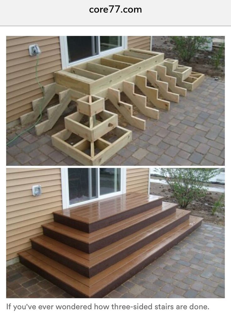 some steps made out of wood sitting on the ground