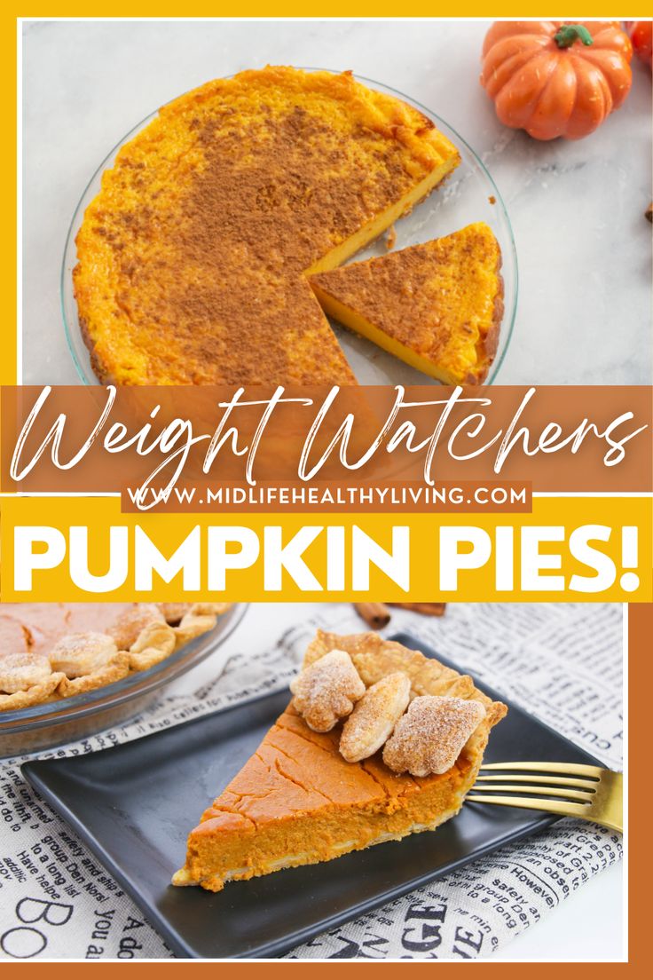 pumpkin pie with the words weight watchers on it and an image of a slice missing