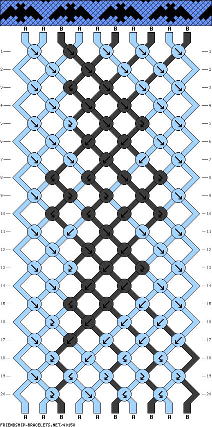 an image of a knitted pattern with blue and black lines