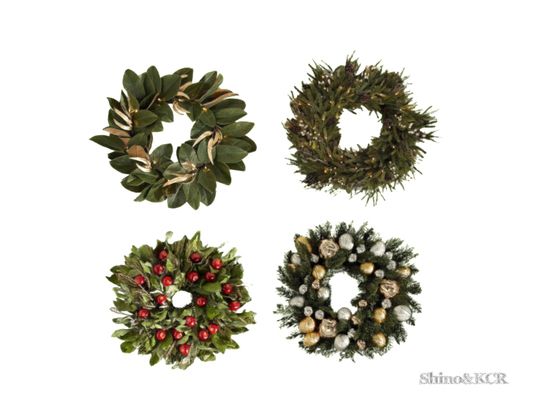 four wreaths are arranged on top of each other