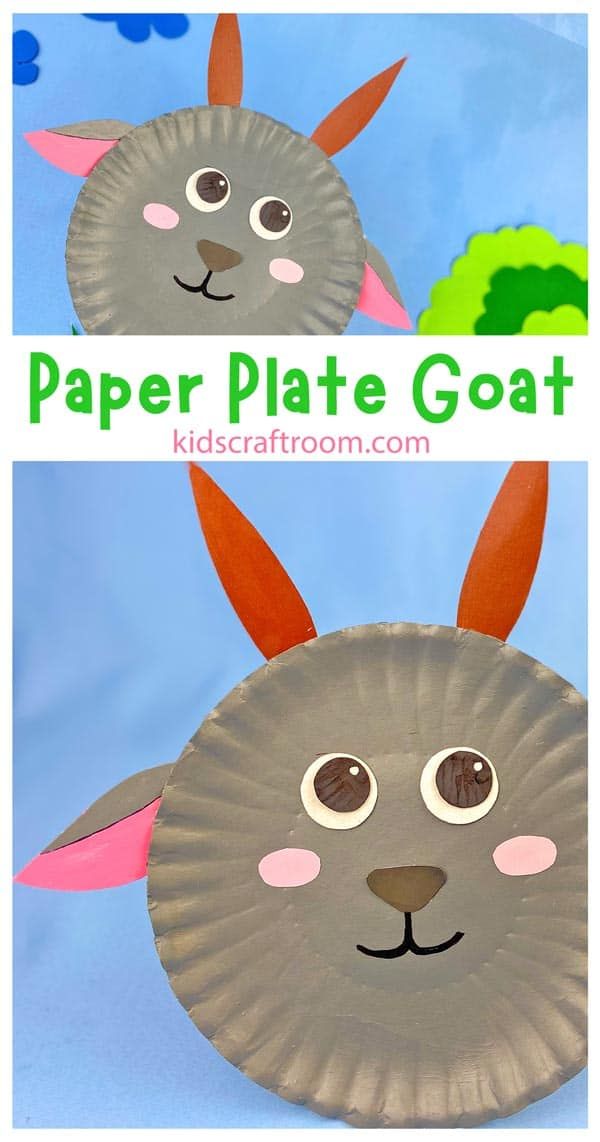 this paper plate goat craft is perfect for kids to make it looks like an animal