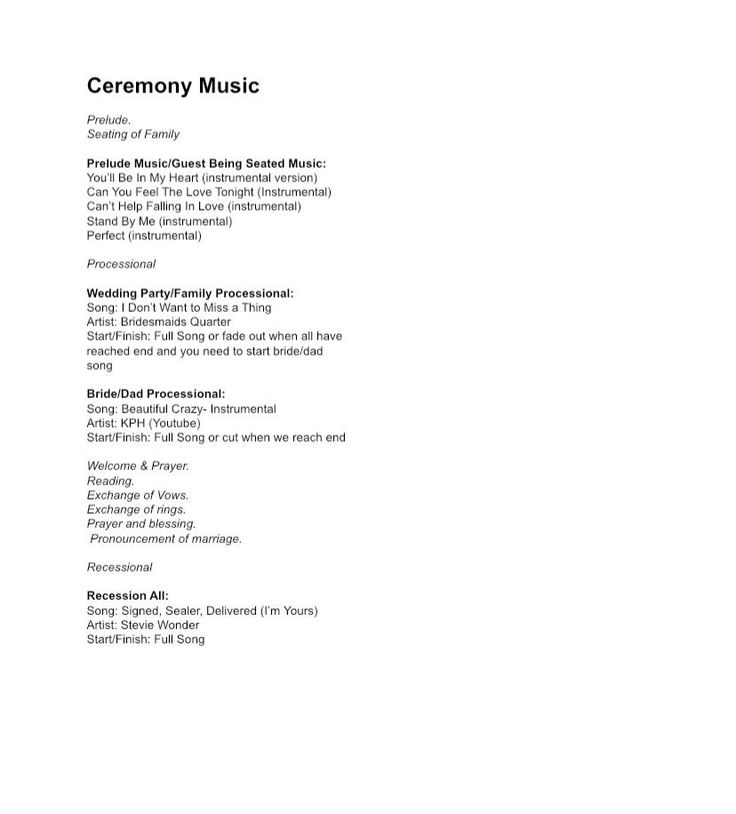 an image of a music sheet with the words ceremony music