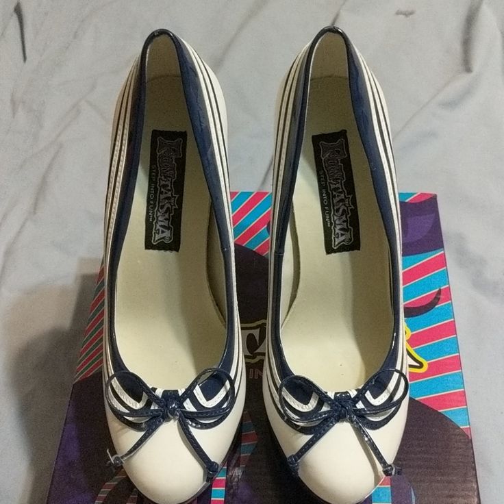 New In Box!! Never Worn!! White And Blue Platform Sailor Heels Are Cute For Cosplay. Small Discoloration On Inner Right Shoe See Pics. Retro White Synthetic Heels, White Retro Synthetic Heels, Shoes White, Shoes Women Heels, Blue White, Shoes Heels, Color Blue, Size 7, Blue And White