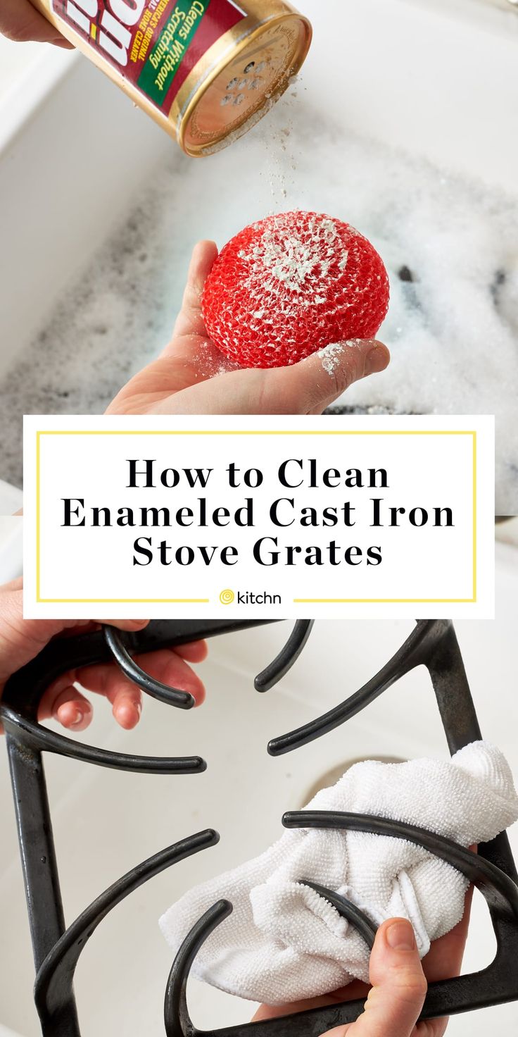 how to clean an enamel cast iron stove grates with this easy and quick trick