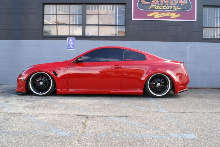 a red sports car parked in front of a building