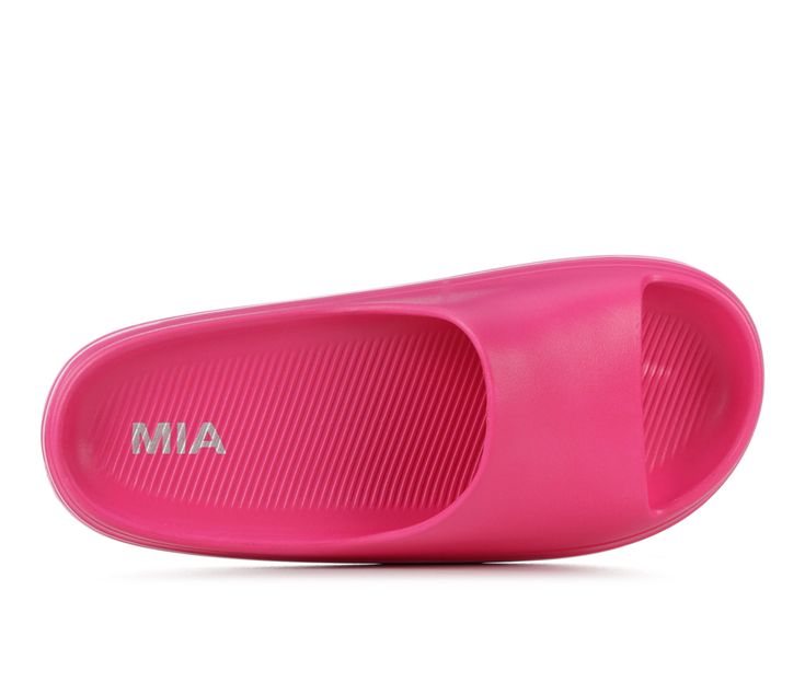 Crafted for all-day comfort, these sandals boast a cushioned insole that cradles your feet in softness with every step. The MIA Porsha is not just a fashion statement but also a testament to the brand's dedication to providing footwear that complements your on-the-go lifestyle. Open toe, Slip-on for easy entry, Lightly padded footbed, Flexible and lightweight construction, Durable texture outsole | Women's MIA Porsha Sandals in Hot Pink/White Size 7 In Hot, Fashion Statement, Open Toe, Pink White, Hot Pink, Slip On, Size 7, Size 10, Size 6