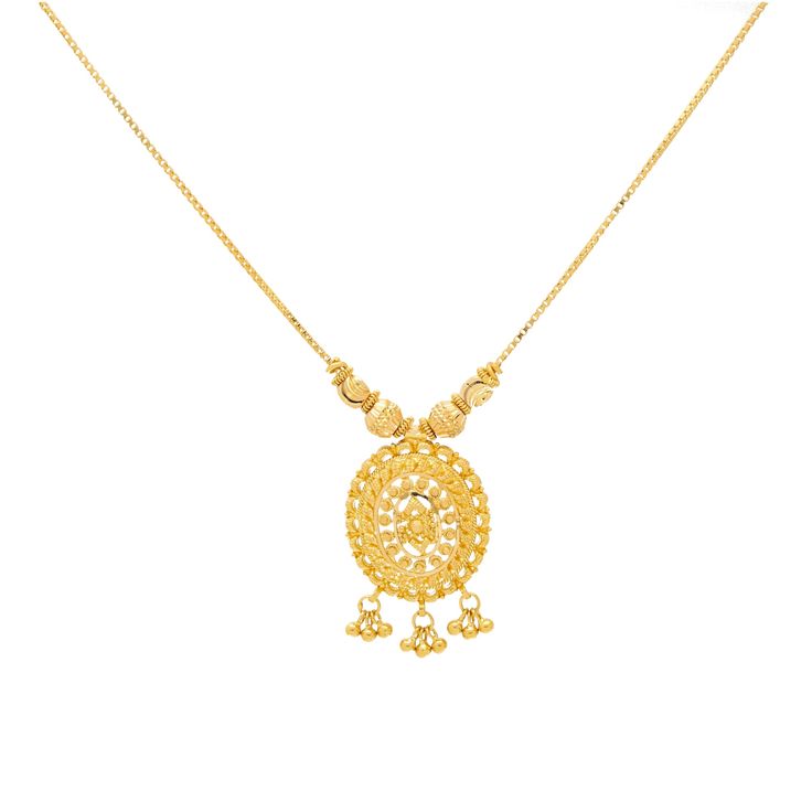 Indulge in opulent allure with this 22K Yellow Gold Necklace and Earring Set from Virani Jewelers. This minimal gold jewelry set is a celebration of Indian jewelry craftsmanship, meticulously designed to adorn your neckline with timeless elegance. Each bead boasts the radiant beauty of 22 karat gold, while the matching gold earrings complete your look with sophistication. These pieces of Indian gold jewelry are more than just jewelry; it's a reflection of your refined taste and appreciation for 22k Yellow Gold Chandbali Kundan Necklace, 22k Gold Kundan Pendant Necklace In Yellow Gold, Diwali Yellow Gold Round Jewelry Sets, Yellow Gold Kundan Necklace With Intricate Design, Yellow Gold Round Necklace For Diwali, Diwali Yellow Gold Round Necklace, Yellow Gold Bridal Necklace For Diwali, Traditional 22k Yellow Gold Temple Necklace, Diwali Bridal Round Yellow Gold Necklace