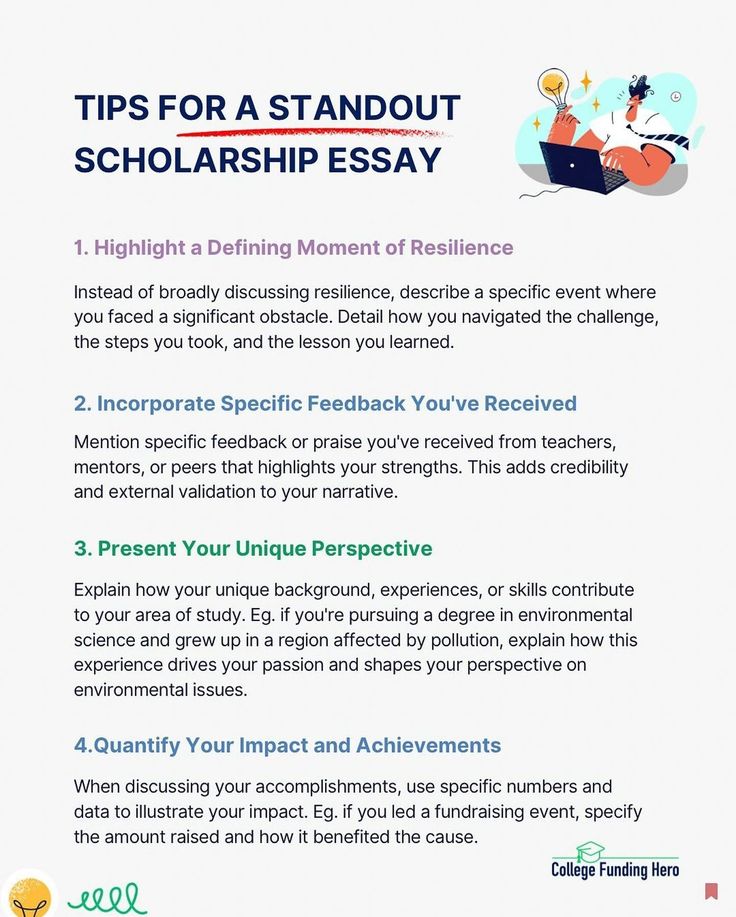 an info sheet describing how to write the best descriptive statement for your college or high school student