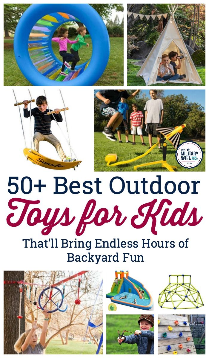 the cover of 50 + best outdoor toys for kids that'll bring endless hours of backyard fun