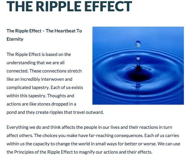 an article about the ripple effect and its effects on water quality, with caption below