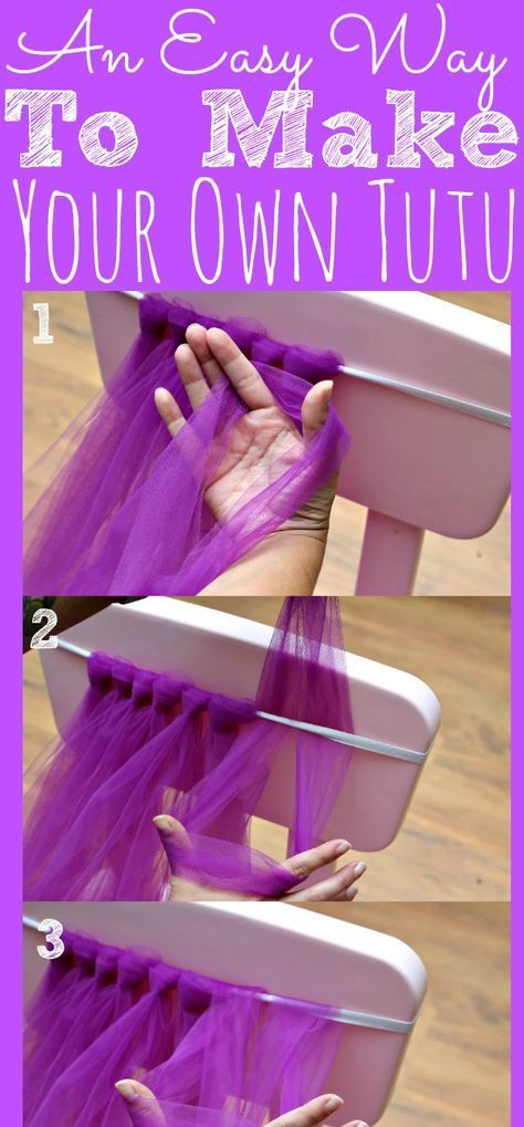 an easy way to make your own tutu chair with purple tulle on it