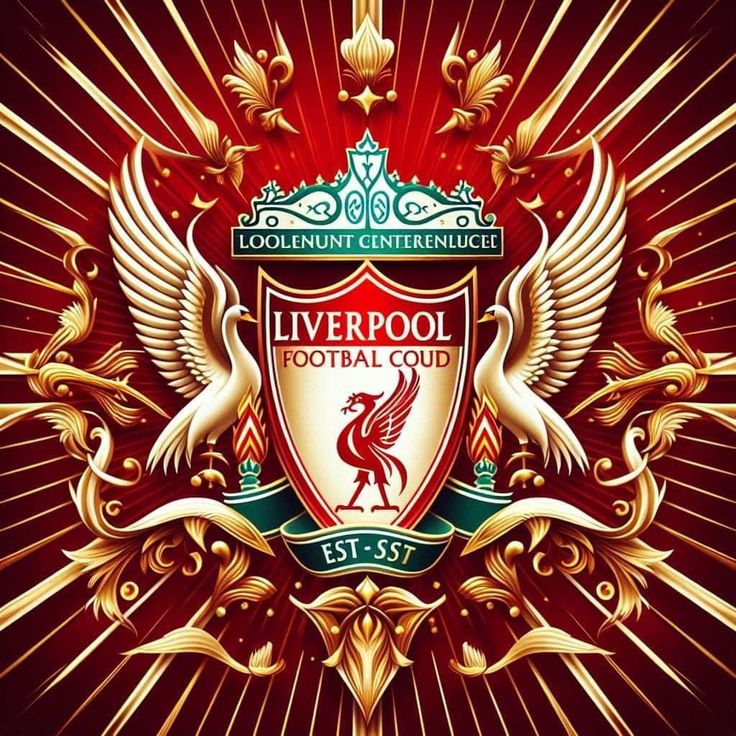 the liverpool football club crest on a red background