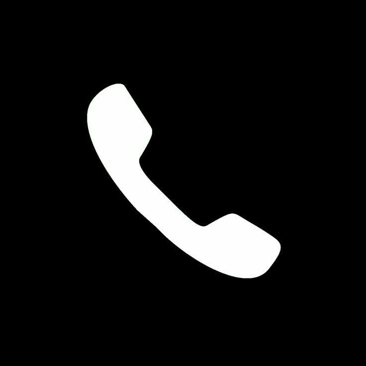 a white phone icon on a black background