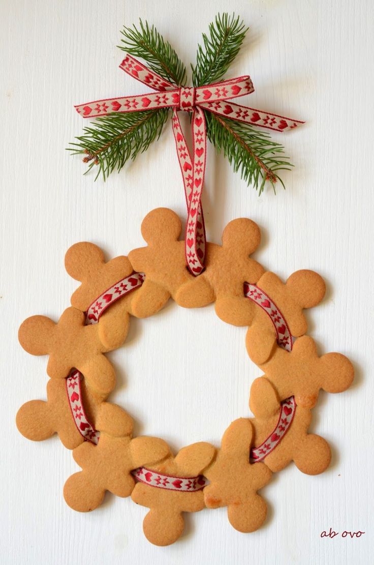 a christmas ornament made out of gingerbreads