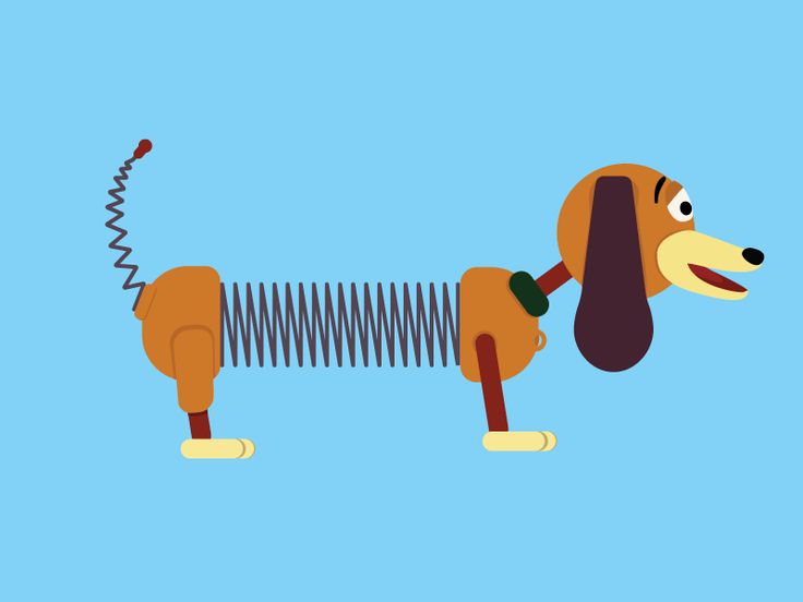 a cartoon dachshund dog with an electric shock on its back