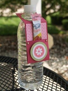 a bottle of water sitting on top of a table