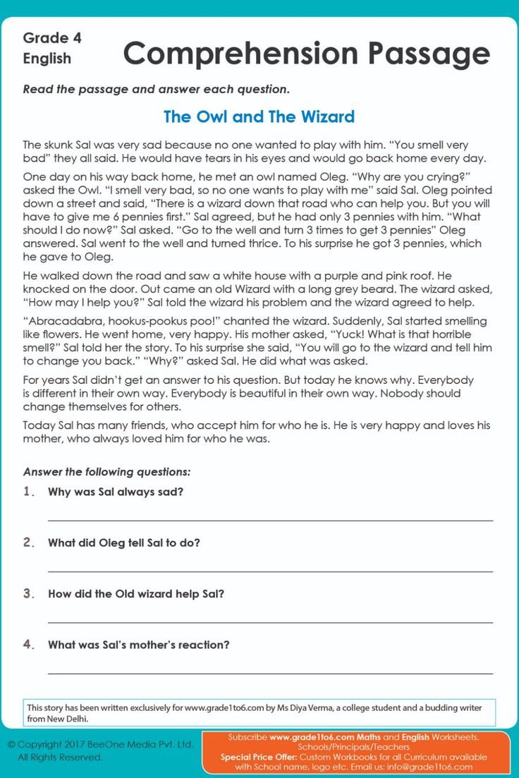 the owl and the wizard worksheet with answers for reading in order to read