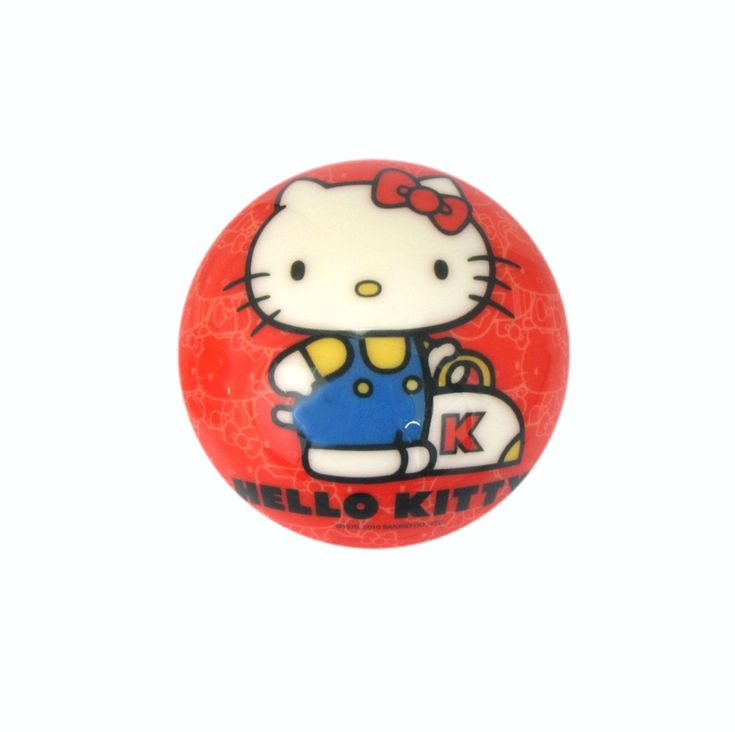 a red hello kitty ball on a white background