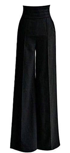 Ancho con faja                                                                                                                                                                                 Más American Sweetheart, Palazzo Trousers, Long Black Dress, Baggy Pants, Blazer Outfits, Wide Legs, Palazzo Pants, Work Attire, Long Pants