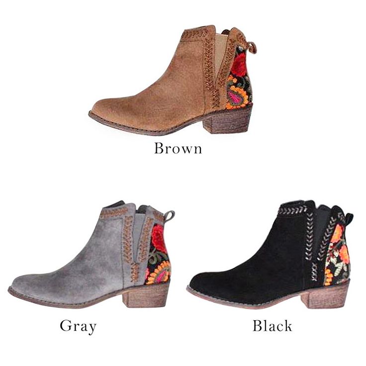 2019 New Womens Luxury Boots Ankle Boots New Autumn Winter Embroider W – shoemehoney Woman Boots, Luxury Boots, Faux Suede Boots, Women Boots, Round Toe Heels, Boots Ankle, Spring And Autumn, Suede Boots, Boot Shoes Women