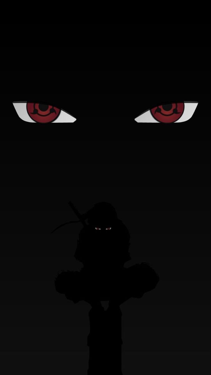 the silhouette of a cat with red eyes and an evil look on it's face