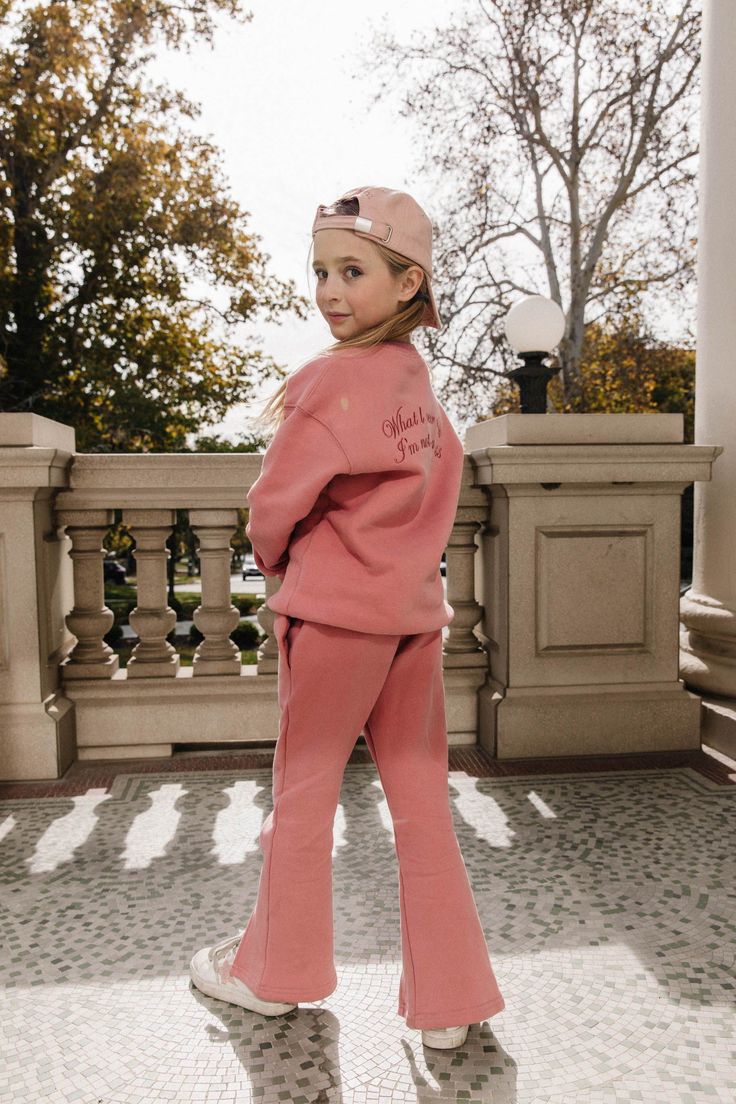 The merch you've all been waiting for!! Our pink Mini Ivy City Sweatshirt is here! Providing a comfy, classic oversized fit with a crew neck and embroidered logo. Keep your little cozy all year long in this timeless pink hue. Available in sizes 12-18 months, 2T, 3T, 4-5, 6-7, 8, 9-10, 11-12 + 13-14! mini sweat suit, size inclusive, pink sweatshirt, matching sweats, matching sweatsuit, matching top and bottom, pink crewneck, matching mom and me, mini sweats, comfy kids outfit Pink Letter Print Sweatshirt For Loungewear, Pink Cotton Sweats With Relaxed Fit, Pink Relaxed Fit Cotton Sweats, Relaxed Fit Pink Cotton Sweats, Pink Crew Neck Sweatshirt For Fall, Pink Trendy Sweats For Spring, Pink Letter Print Relaxed Fit Sweats, Pink Letter Print Sweats In Relaxed Fit, Pink Letter Print Sweats With Relaxed Fit