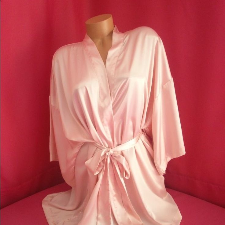 Medium Champagne Pink Robe. Never Worn. Near Perfect Condition. Feminine Pink Sleepwear For Wedding, Pink Feminine Sleepwear For Wedding, Pink Satin Sleepwear For Spring, Feminine Pink Satin Sleepwear, Spring Wedding Night Pink Sleepwear, Elegant Fitted Pink Sleepwear, Victoria's Secret Pink Sleepwear For Spring, Princess Life, Lace Bras