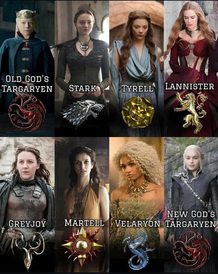 many different game of thrones characters with their names